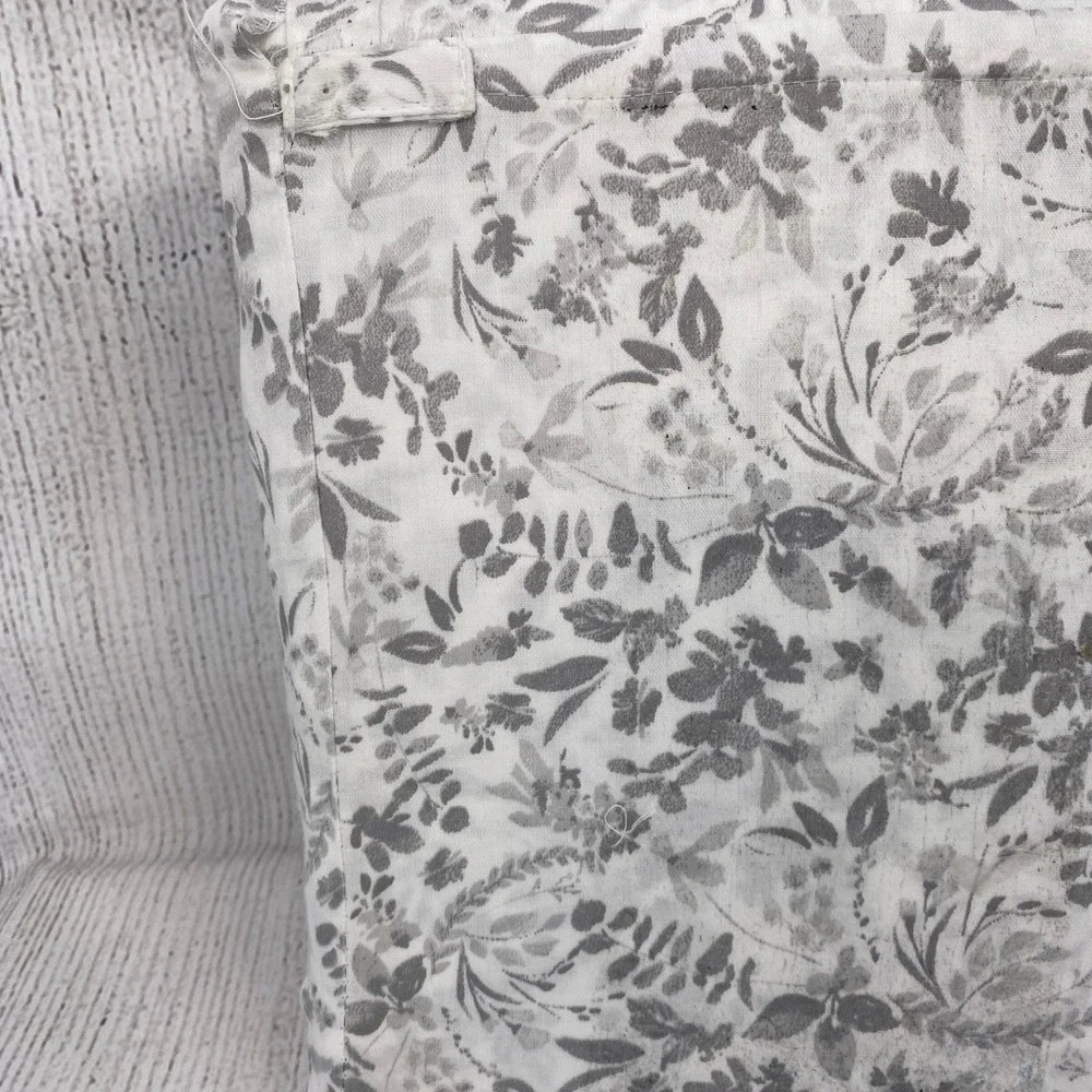 Papyrus Sheet Set Queen White Floral Spray Gray Botanical 100% Cotton Neutral